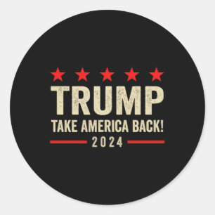 Adesivo Redondo Trump 45 47 (em Volta) Retome América Trump Nos Eu