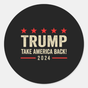 Adesivo Redondo Trump 45 47 (em Volta) Retome América Trump Nos Eu