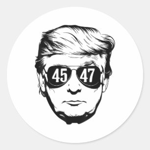 Adesivo Redondo Trump 45 47 Pulmões Patrióticos Afastou Trump 202