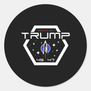 Adesivo Redondo Trump 45 47 Trump Retro-Futurística Design