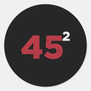 Adesivo Redondo Trump 45 Quadrado Dois Termos 2020 Presente para R
