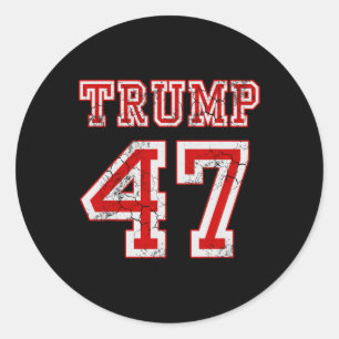 Adesivo Redondo Trump 47 Eleições 2024 Homens Conservadores Republ
