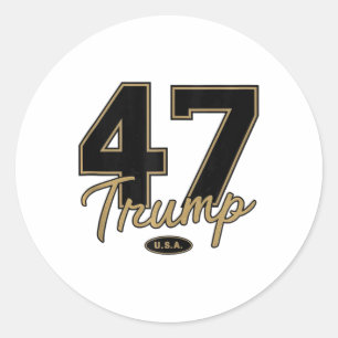 Adesivo Redondo Trump 47 Trump 2024 Conservador Republicano 47 Tru