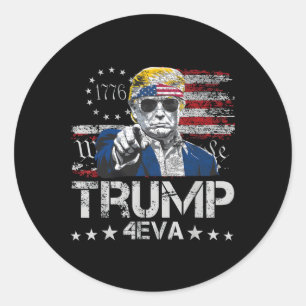 Adesivo Redondo Trump 4eva 4 de Julho Para Sempre Amamos President