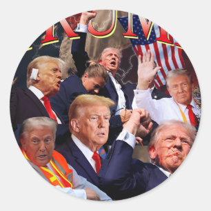 Adesivo Redondo Trump 4eva 4 De Julho Para Sempre Amar Presidente