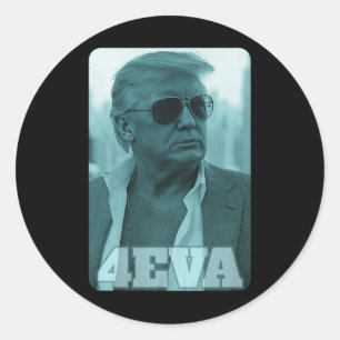 Adesivo Redondo Trump 4eva Presidente Trump 4eva