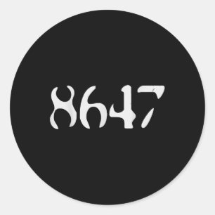 Adesivo Redondo Trump 8647 Retro Black Anti Funny Presidente Liber
