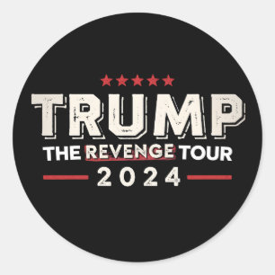 Adesivo Redondo Trump A Turnê da Vingança 2024 Vintage