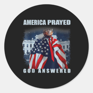 Adesivo Redondo Trump America Rezou Deus Respondeu