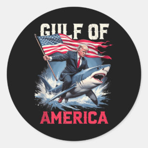 Adesivo Redondo Trump America Shark Golfo De Eua 2025