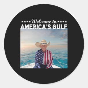 Adesivo Redondo Trump America's Golfo do México Presidente Trump B
