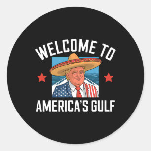 Adesivo Redondo Trump America's Golfo Funny Trump Presidente Méxic