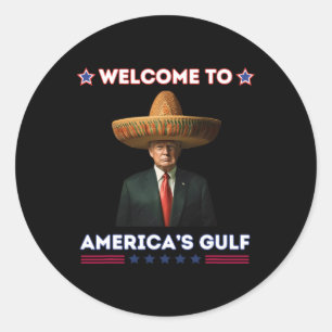 Adesivo Redondo Trump America's Golfo México Presidente Trump Funn