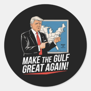 Adesivo Redondo Trump America's Golfo México Presidente Trump Golf