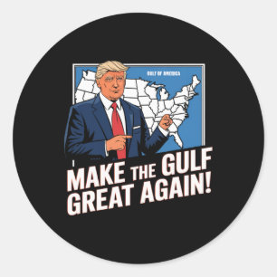 Adesivo Redondo Trump America's Golfo México Presidente Trump Golf