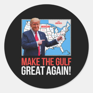 Adesivo Redondo Trump America's Golfo México Presidente Trump Golf