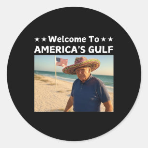 Adesivo Redondo Trump America's Golfo México Presidente Trump Somb