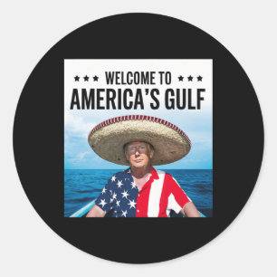 Adesivo Redondo Trump America's Golfo México Presidente Trump Somb