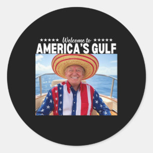Adesivo Redondo Trump America's Golfo México Presidente Trump Somb