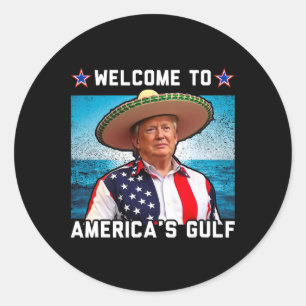 Adesivo Redondo Trump America's Golfo México Presidente Trump Somb