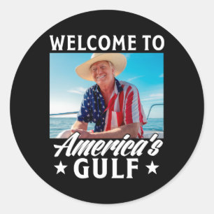 Adesivo Redondo Trump America's Golfo México Presidente Trump Somb
