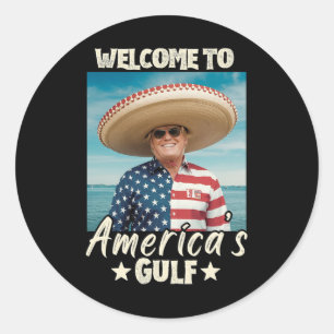 Adesivo Redondo Trump America's Golfo México Presidente Trump Somb