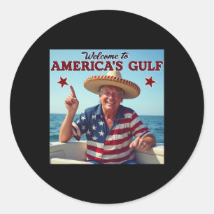 Adesivo Redondo Trump America's Golfo México Presidente Trump Somb