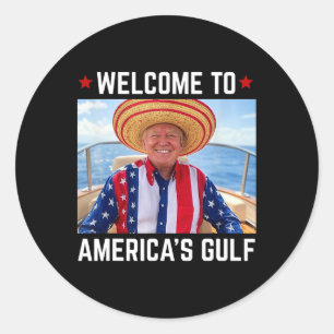 Adesivo Redondo Trump America's Golfo México Presidente Trump Somb