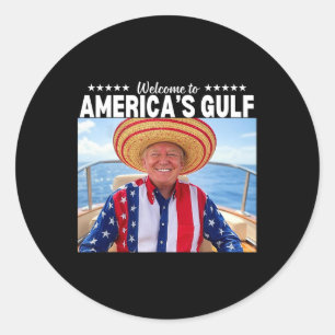Adesivo Redondo Trump America's Golfo México Presidente Trump Somb