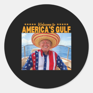 Adesivo Redondo Trump America's Golfo México Presidente Trump Somb