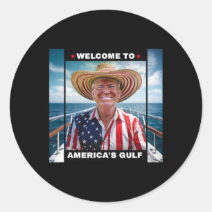 Adesivo Redondo Trump America's Golfo México Presidente Trump Somb