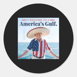 Adesivo Redondo Trump America's Golfo México Presidente Trump Somb