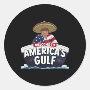 Adesivo Redondo Trump America's Golfo México Presidente Trump Somb