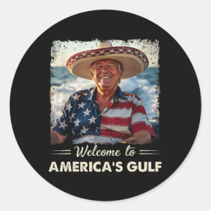 Adesivo Redondo Trump America's Golfo México Presidente Trump Somb