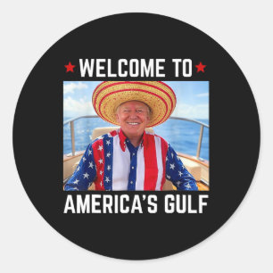 Adesivo Redondo Trump America's Golfo México Presidente Trump Somb