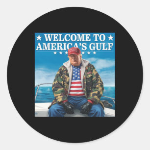 Adesivo Redondo Trump America's Golfo México Presidente Trump Somb