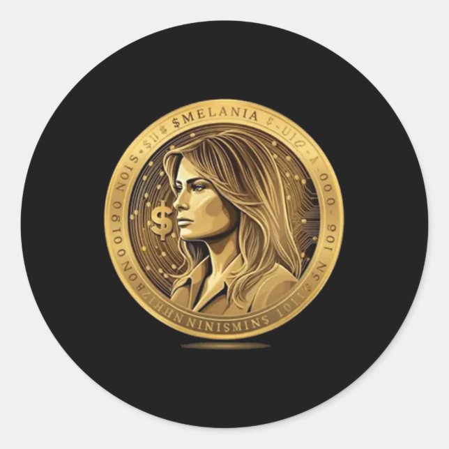 Adesivo Redondo Trump And Melania Currency Launches Meme Coin Trum (Frente)