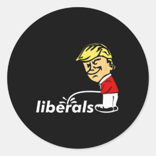 Adesivo Redondo Trump Anti Liberal Donald Trump Piscando Liberal