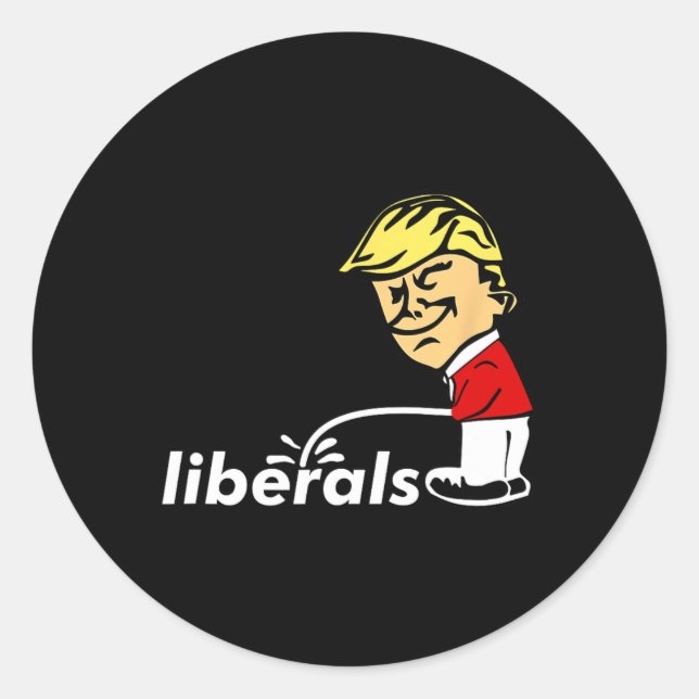 Adesivo Redondo Trump Anti Liberal Donald Trump Piscando Liberal (Frente)