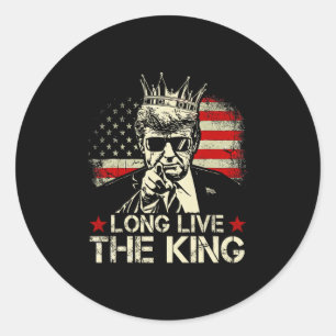 Adesivo Redondo Trump Antigo Viva o Rei Patriota Americano