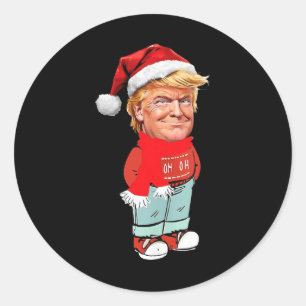 Adesivo Redondo Trump Apenas Uma Cara De Natal Engraçada