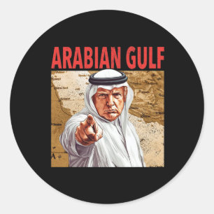 Adesivo Redondo Trump Arabian Golfo 2025 Funny Trump Golfo Da Aráb