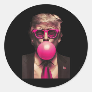Adesivo Redondo Trump Bubble Gum Funny
