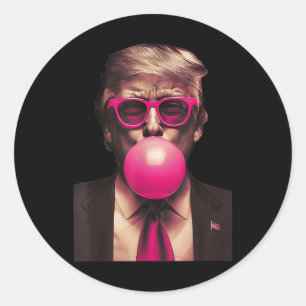 Adesivo Redondo Trump Bubble Gum Funny