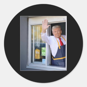Adesivo Redondo Trump Com Mc Donald Trabalhador De Trump Vota Em T
