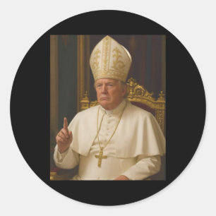 Adesivo Redondo Trump Como Papa Tee Meme Engraçado 1