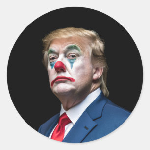 Adesivo Redondo Trump como um Palhaço Coringa