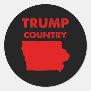 Adesivo Redondo Trump Country Iowa Red State Map Republican Trump