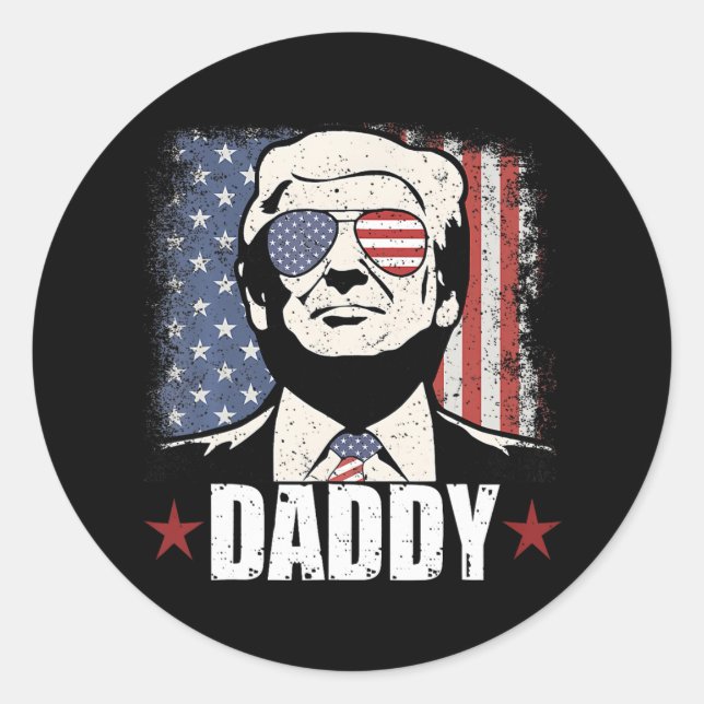 Adesivo Redondo Trump Daddy 2025 Official Trump Daddy Funny 1  (Frente)