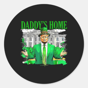 Adesivo Redondo Trump Daddys Home White House Dia de São Patrício